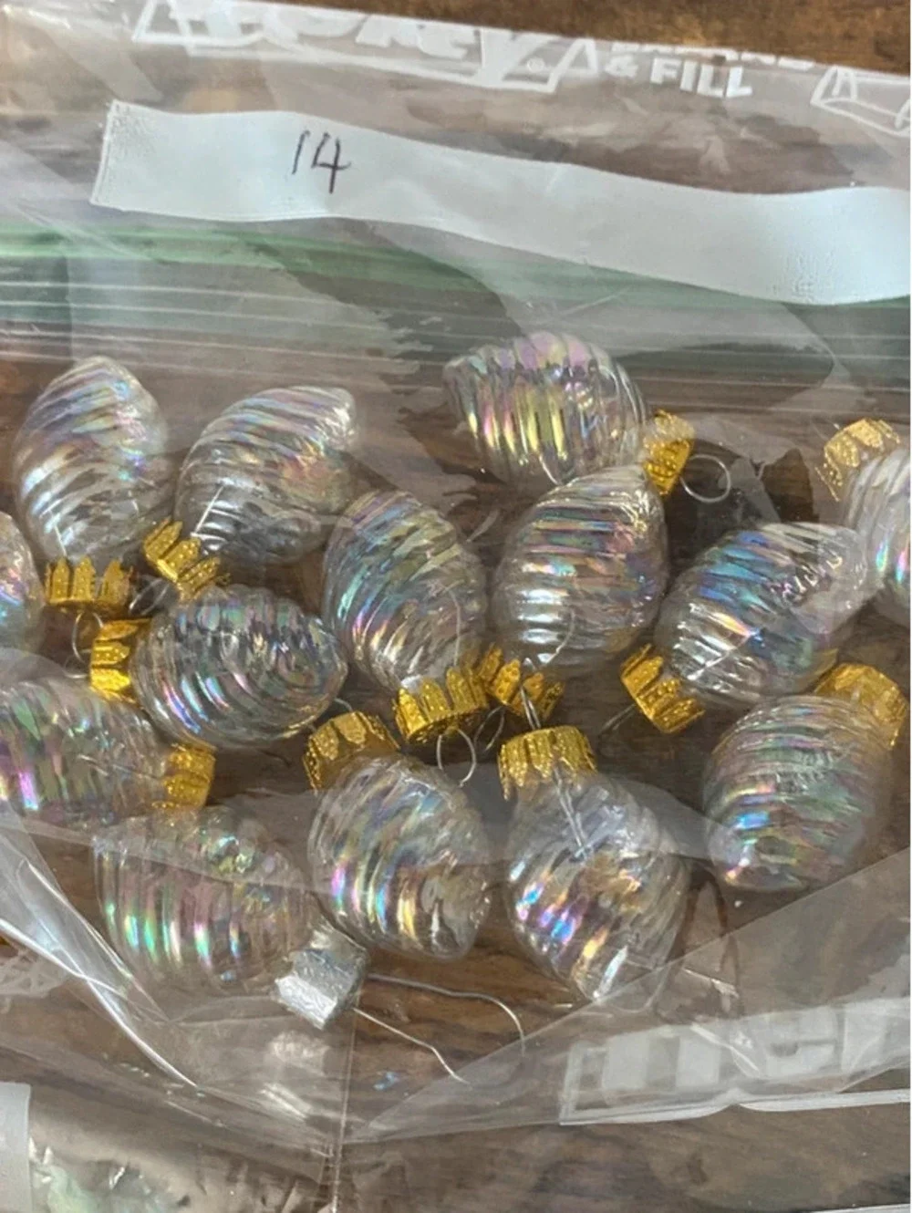 32 Miniature iridescent Bulbs, Variety of Shapes